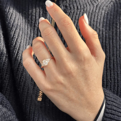 Round Halo, Pave & Split Shank Engagement Ring – 1.93 CT Lab Grown Diamond