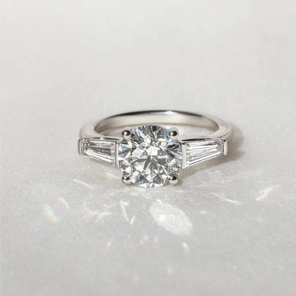 Round Halo, Pave & Split Shank Engagement Ring – 1.93 CT Lab Grown Diamond