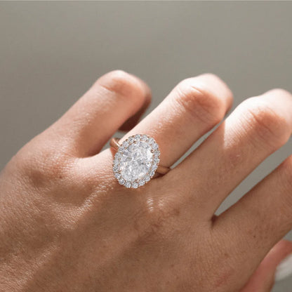 Round Halo, Pave & Split Shank Engagement Ring – 1.93 CT Lab Grown Diamond