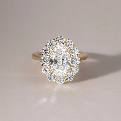 Round Halo, Pave & Split Shank Engagement Ring – 1.93 CT Lab Grown Diamond