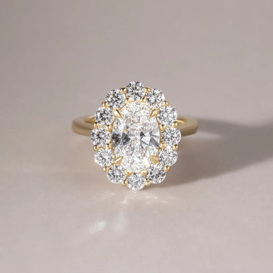 Round Halo, Pave & Split Shank Engagement Ring – 1.93 CT Lab Grown Diamond