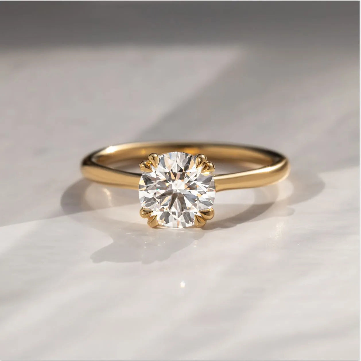 Round Halo, Pave & Split Shank Engagement Ring – 1.93 CT Lab Grown Diamond