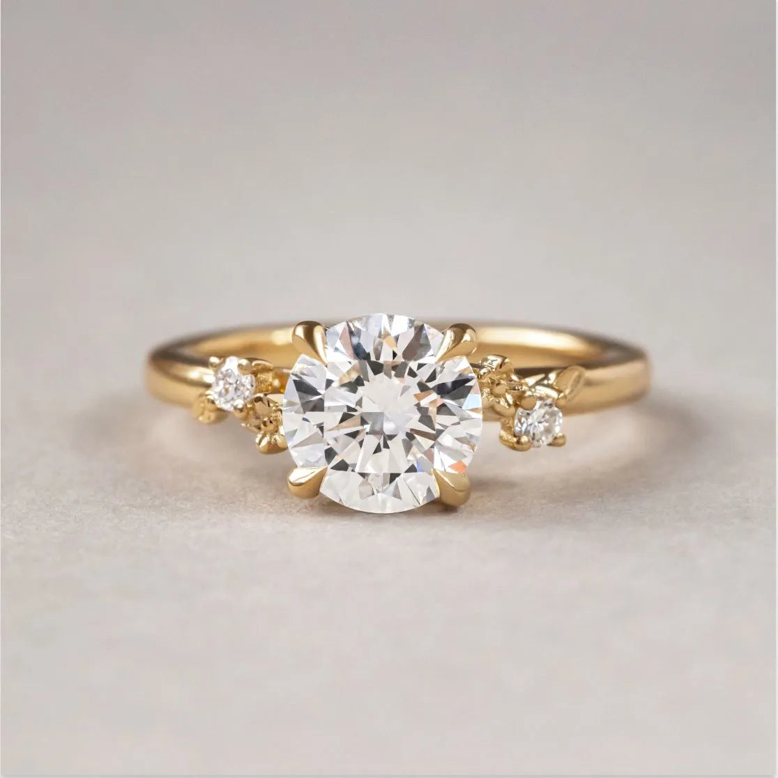 Round Halo, Pave & Split Shank Engagement Ring – 1.93 CT Lab Grown Diamond
