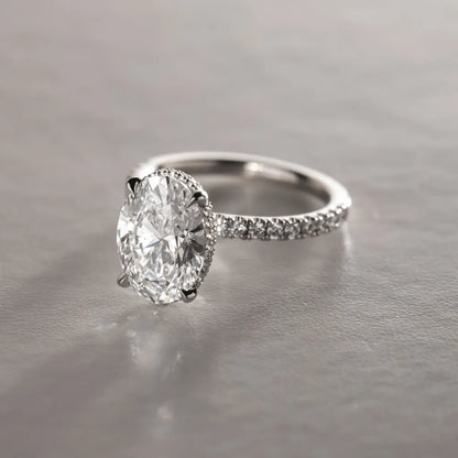 Round Halo, Pave & Split Shank Engagement Ring – 1.93 CT Lab Grown Diamond