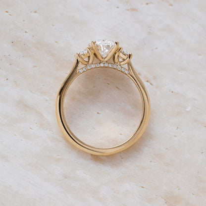 Round Halo, Pave & Split Shank Engagement Ring – 1.93 CT Lab Grown Diamond