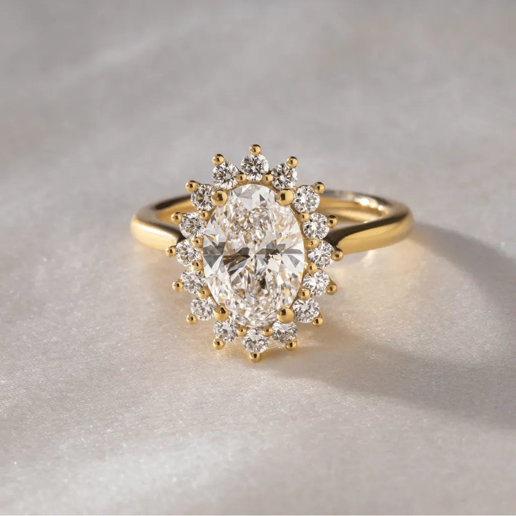 Round Halo, Pave & Split Shank Engagement Ring – 1.93 CT Lab Grown Diamond