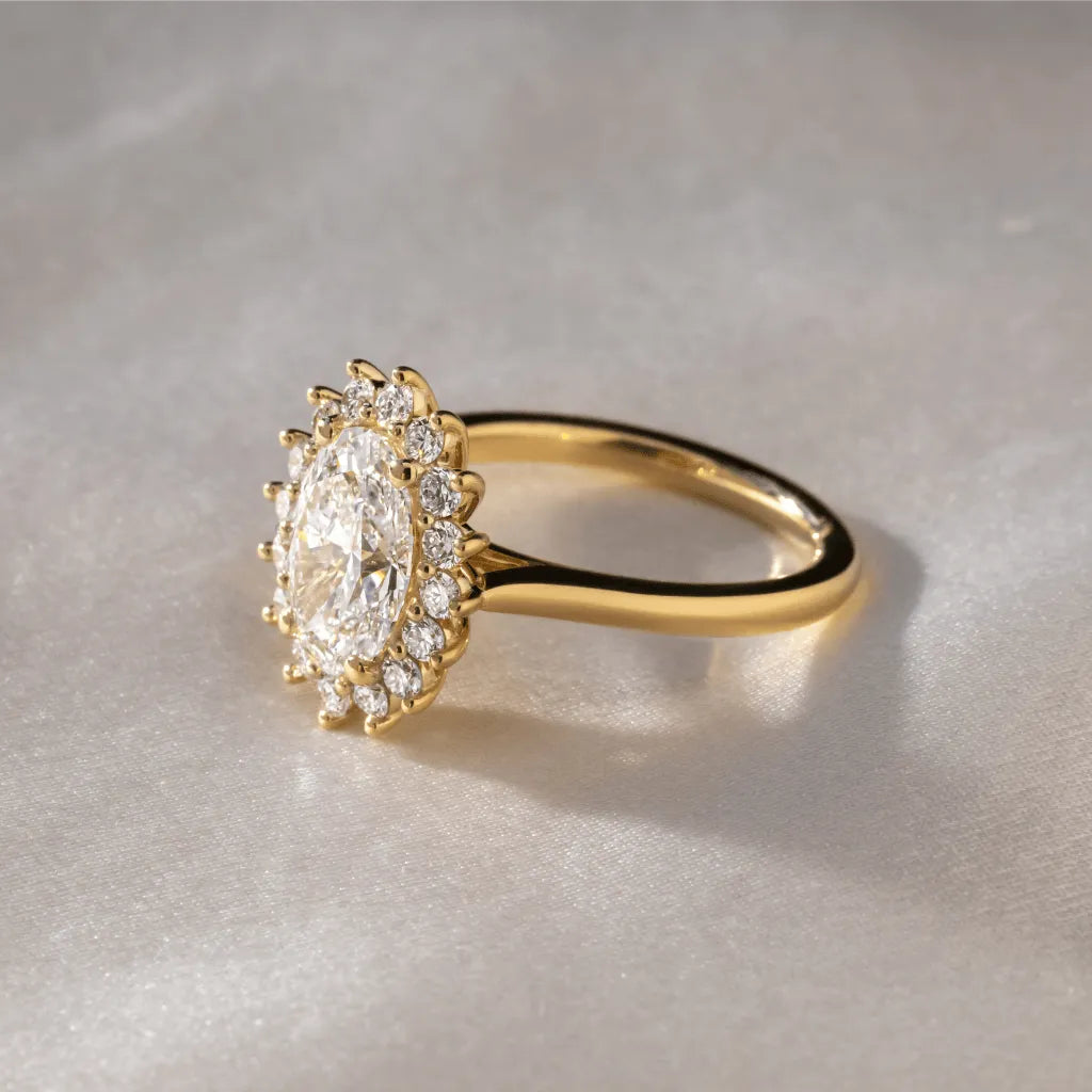Round Halo, Pave & Split Shank Engagement Ring – 1.93 CT Lab Grown Diamond