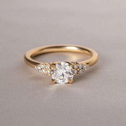 Round Halo, Pave & Split Shank Engagement Ring – 1.93 CT Lab Grown Diamond
