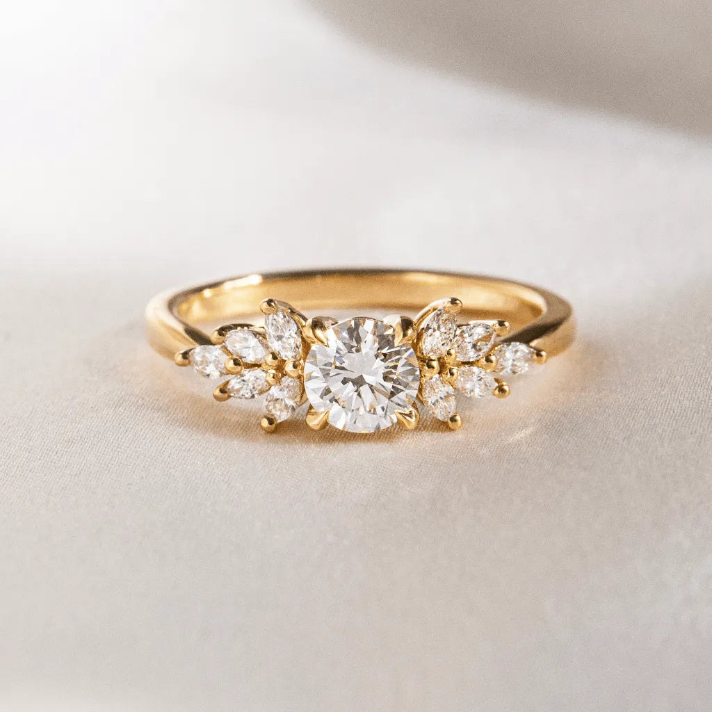 Round Halo, Pave & Split Shank Engagement Ring – 1.93 CT Lab Grown Diamond