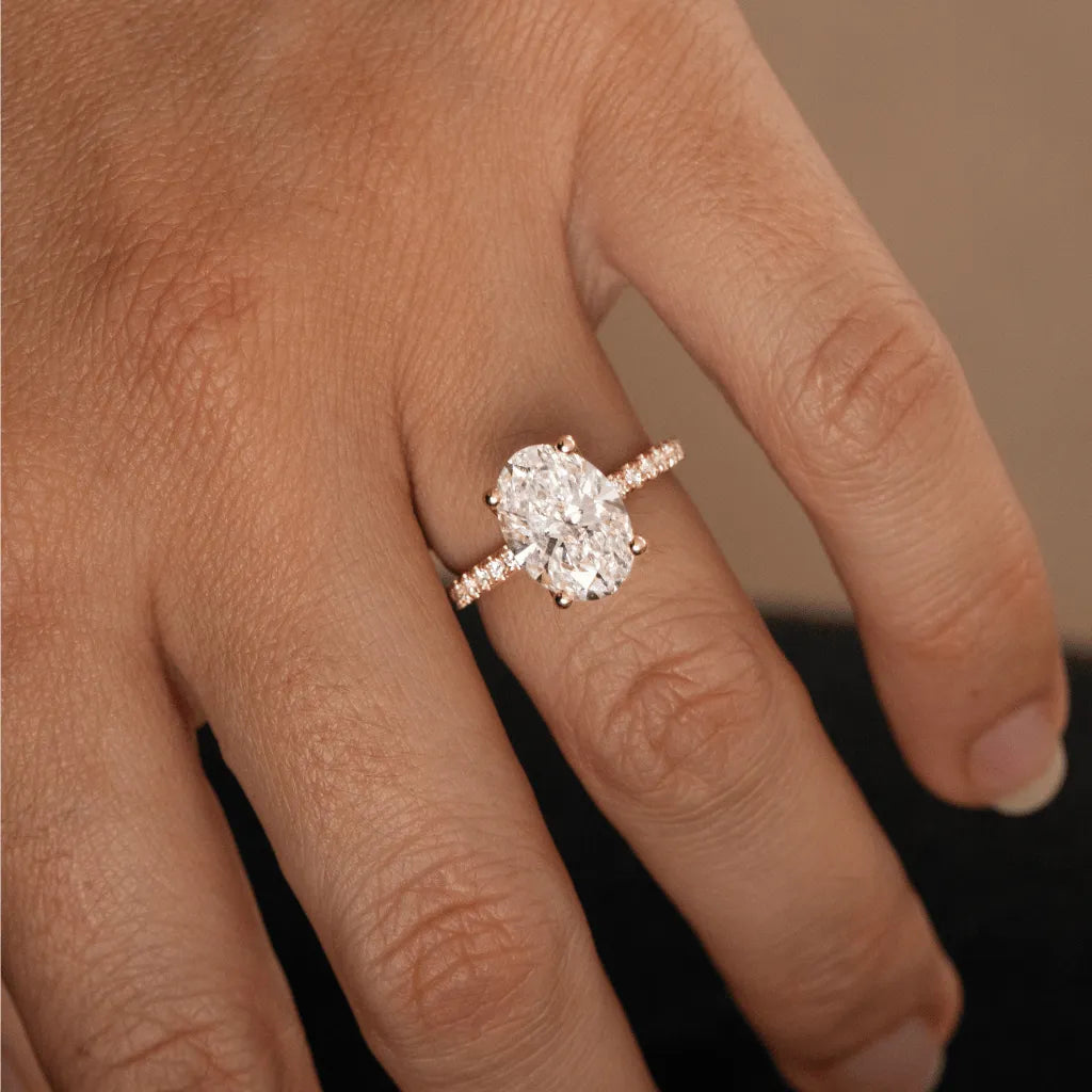 Round Halo, Pave & Split Shank Engagement Ring – 1.93 CT Lab Grown Diamond