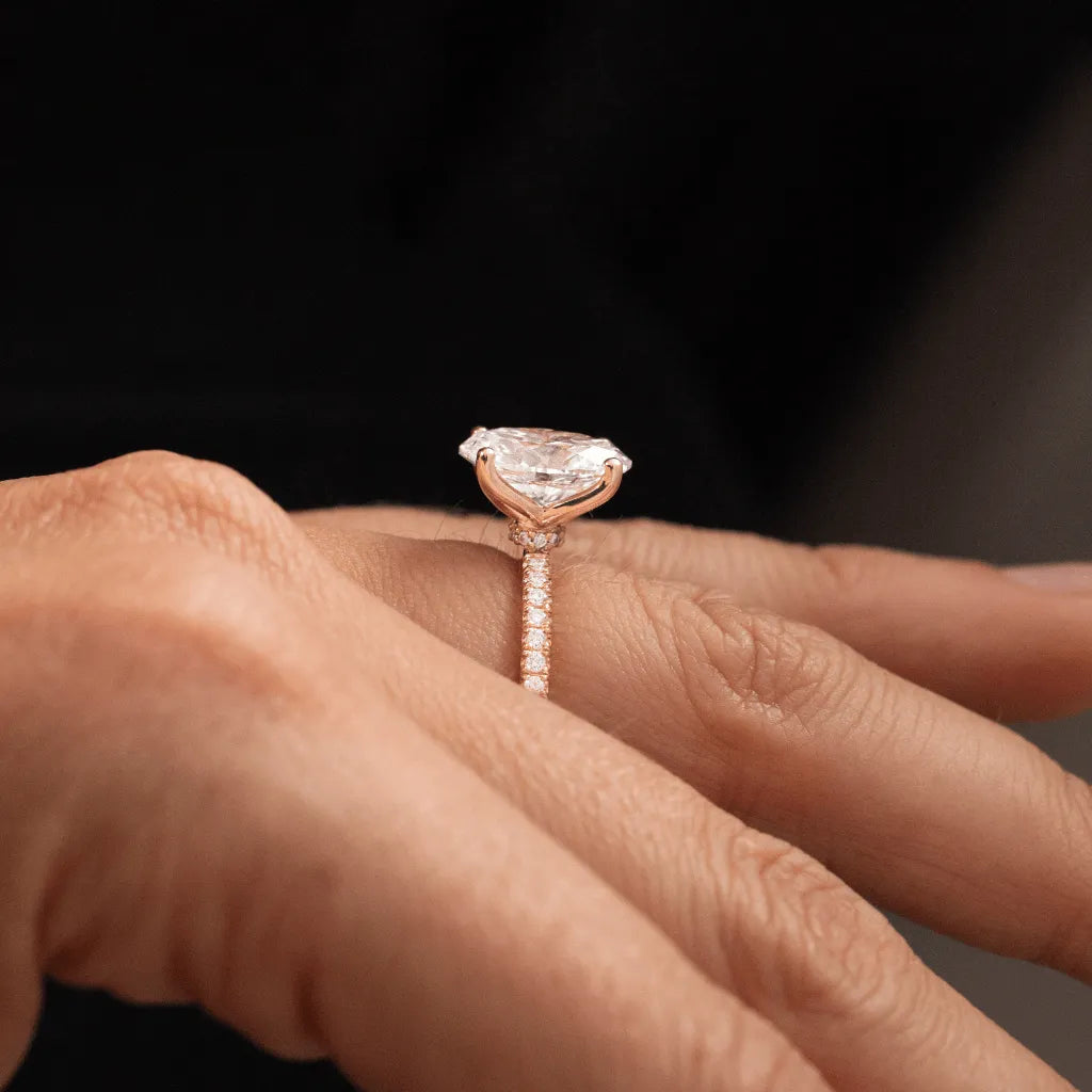 Round Halo, Pave & Split Shank Engagement Ring – 1.93 CT Lab Grown Diamond