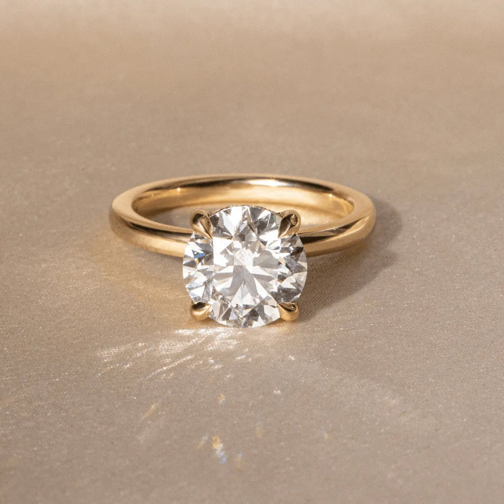 Round Halo, Pave & Split Shank Engagement Ring – 1.93 CT Lab Grown Diamond