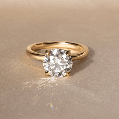 Round Halo, Pave & Split Shank Engagement Ring – 1.93 CT Lab Grown Diamond