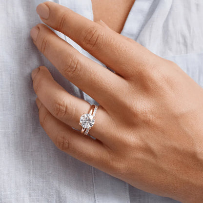 Round Halo, Pave & Split Shank Engagement Ring – 1.93 CT Lab Grown Diamond