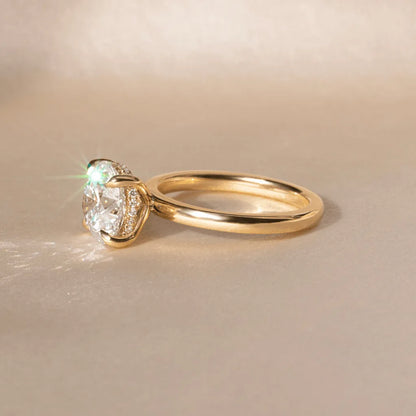 Round Halo, Pave & Split Shank Engagement Ring – 1.93 CT Lab Grown Diamond