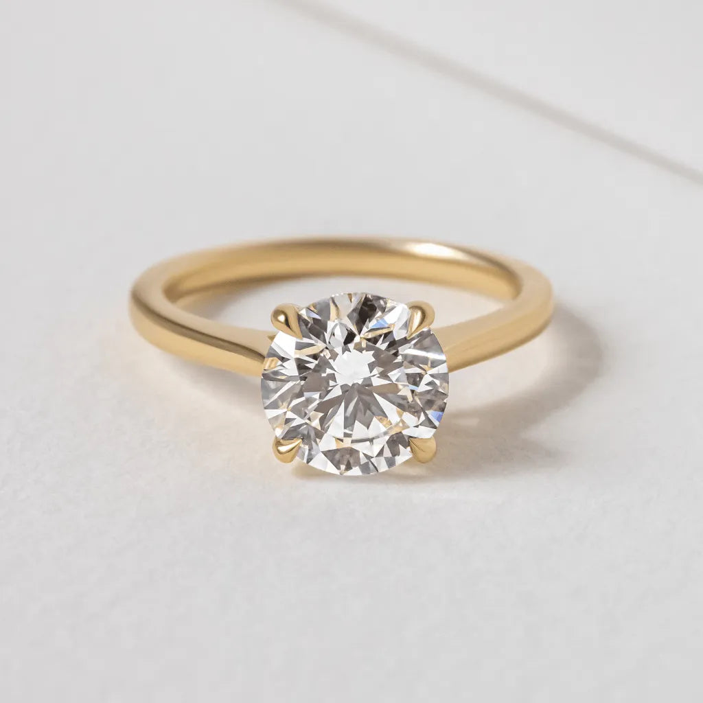 Round Halo, Pave & Split Shank Engagement Ring – 1.93 CT Lab Grown Diamond