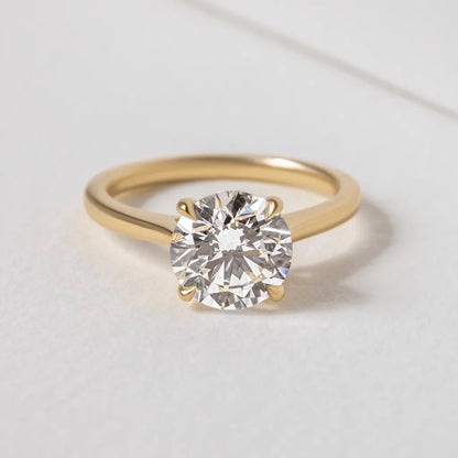 Round Halo, Pave & Split Shank Engagement Ring – 1.93 CT Lab Grown Diamond