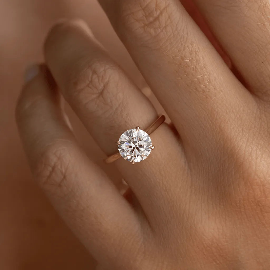 Round Halo, Pave & Split Shank Engagement Ring – 1.93 CT Lab Grown Diamond