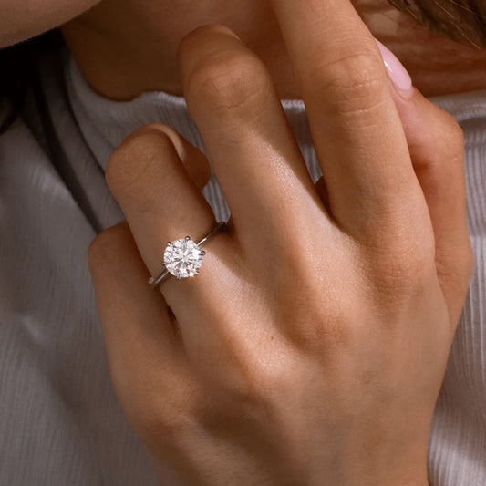 Round Halo, Pave & Split Shank Engagement Ring – 1.93 CT Lab Grown Diamond