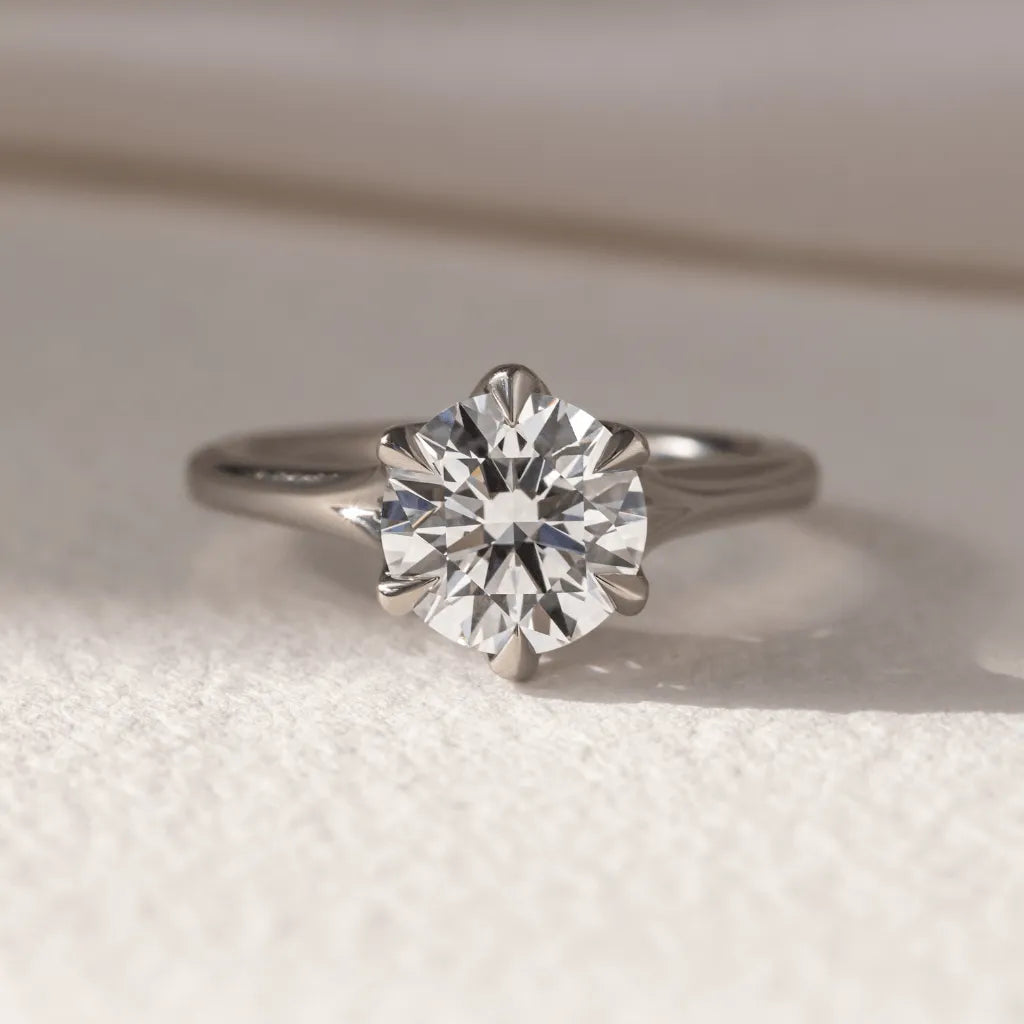Round Halo, Pave & Split Shank Engagement Ring – 1.93 CT Lab Grown Diamond