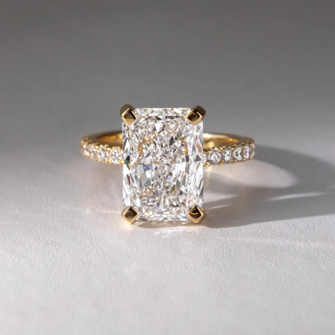 Round Halo, Pave & Split Shank Engagement Ring – 1.93 CT Lab Grown Diamond