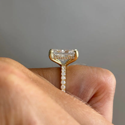 Round Halo, Pave & Split Shank Engagement Ring – 1.93 CT Lab Grown Diamond