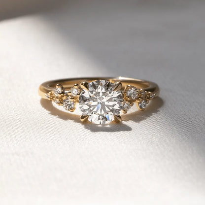 Round Halo, Pave & Split Shank Engagement Ring – 1.93 CT Lab Grown Diamond