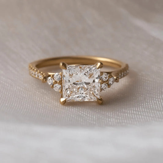 Round Halo, Pave & Split Shank Engagement Ring – 1.93 CT Lab Grown Diamond