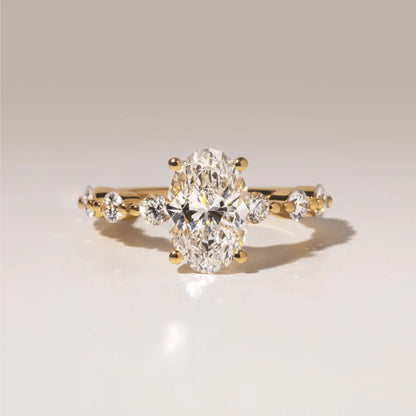 Round Halo, Pave & Split Shank Engagement Ring – 1.93 CT Lab Grown Diamond