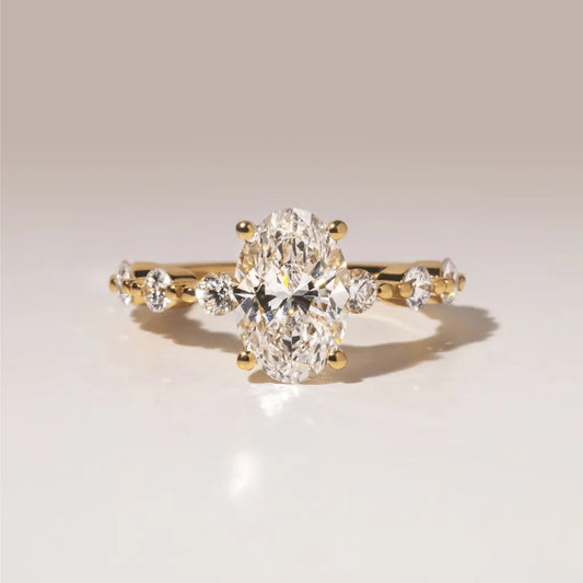 Round Halo, Pave & Split Shank Engagement Ring – 1.93 CT Lab Grown Diamond