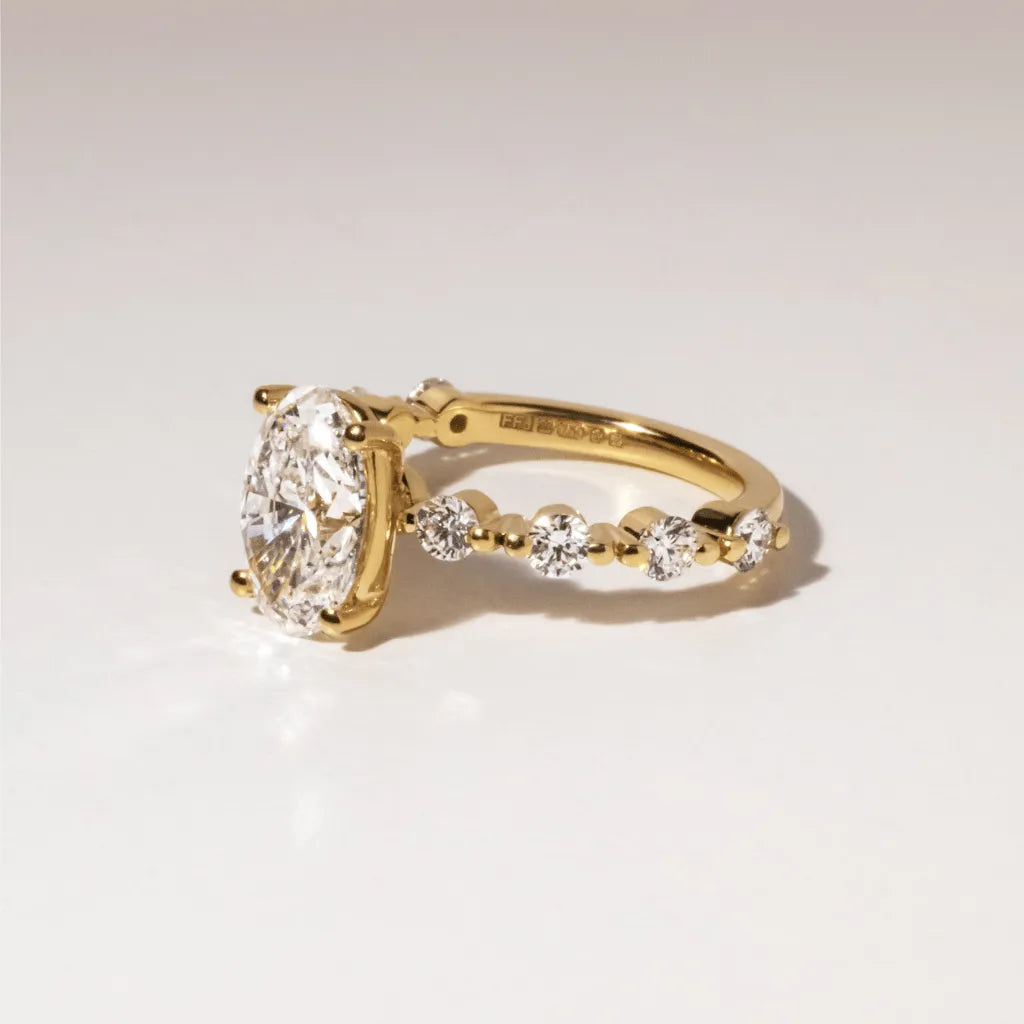 Round Halo, Pave & Split Shank Engagement Ring – 1.93 CT Lab Grown Diamond