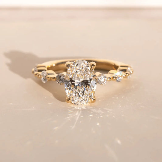 Round Halo, Pave & Split Shank Engagement Ring – 1.93 CT Lab Grown Diamond