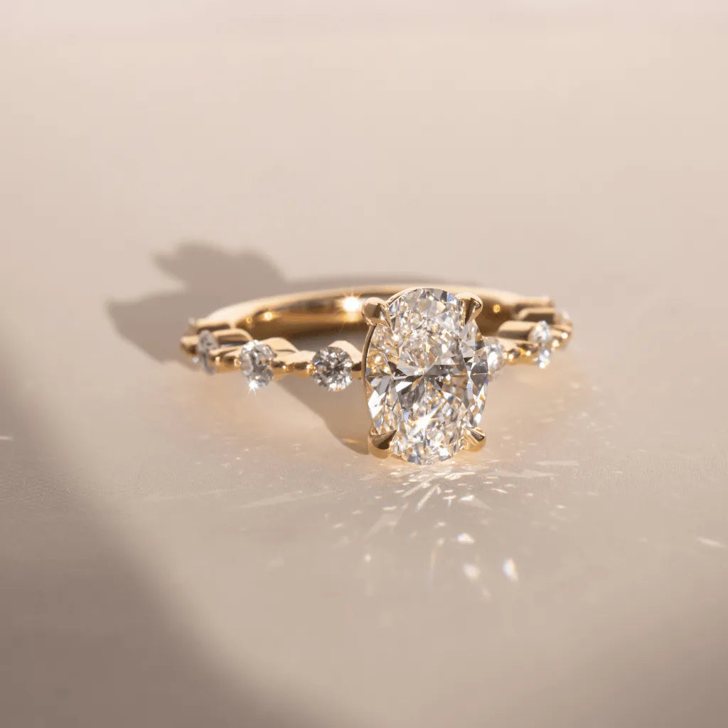 Round Halo, Pave & Split Shank Engagement Ring – 1.93 CT Lab Grown Diamond