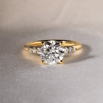 Round Halo, Pave & Split Shank Engagement Ring – 1.93 CT Lab Grown Diamond