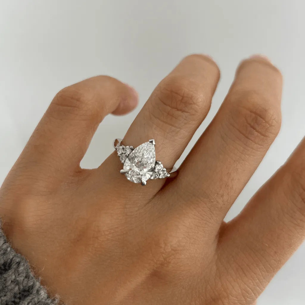 Round Halo, Pave & Split Shank Engagement Ring – 1.93 CT Lab Grown Diamond