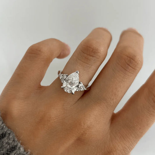 Round Halo, Pave & Split Shank Engagement Ring – 1.93 CT Lab Grown Diamond