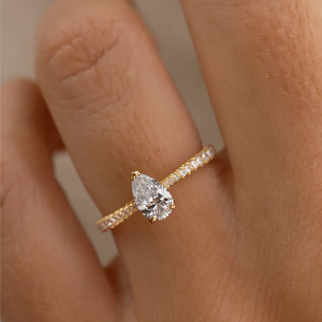 Round Halo, Pave & Split Shank Engagement Ring – 1.93 CT Lab Grown Diamond