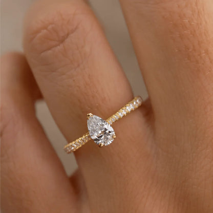 Round Halo, Pave & Split Shank Engagement Ring – 1.93 CT Lab Grown Diamond