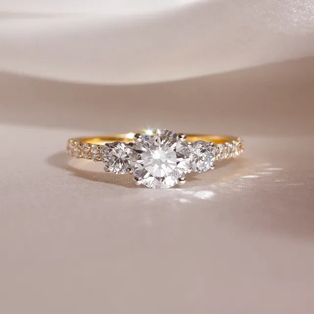Round Halo, Pave & Split Shank Engagement Ring – 1.93 CT Lab Grown Diamond