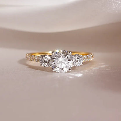 Round Halo, Pave & Split Shank Engagement Ring – 1.93 CT Lab Grown Diamond