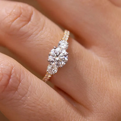 Round Halo, Pave & Split Shank Engagement Ring – 1.93 CT Lab Grown Diamond