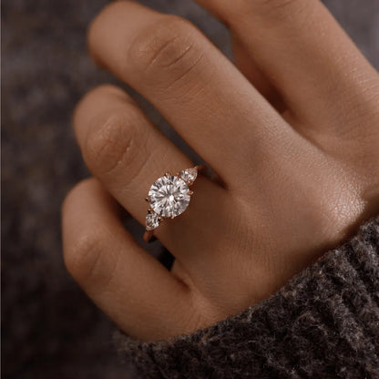 Round Halo, Pave & Split Shank Engagement Ring – 1.93 CT Lab Grown Diamond