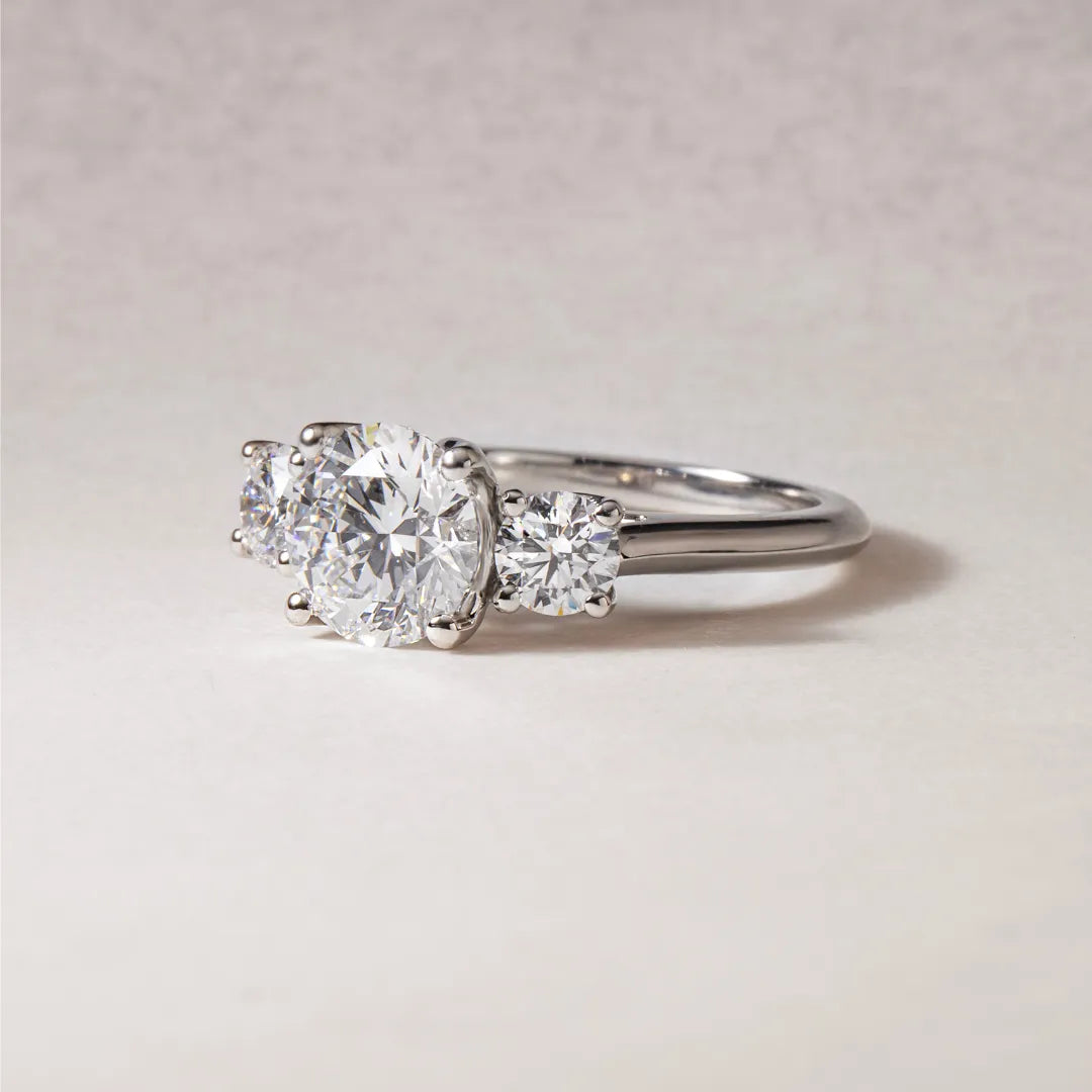 Round Halo, Pave & Split Shank Engagement Ring – 1.93 CT Lab Grown Diamond