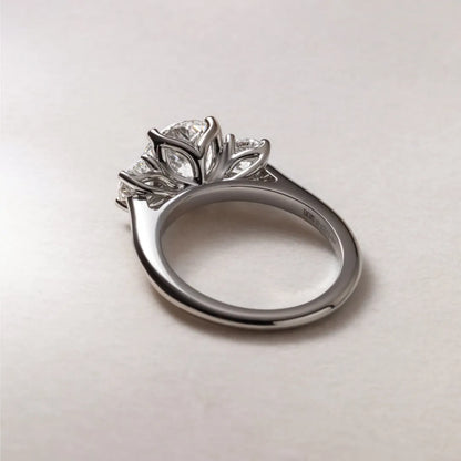 Round Halo, Pave & Split Shank Engagement Ring – 1.93 CT Lab Grown Diamond