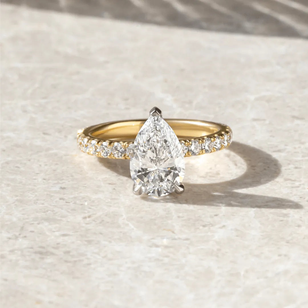 Round Halo, Pave & Split Shank Engagement Ring – 1.93 CT Lab Grown Diamond