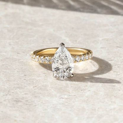 Round Halo, Pave & Split Shank Engagement Ring – 1.93 CT Lab Grown Diamond