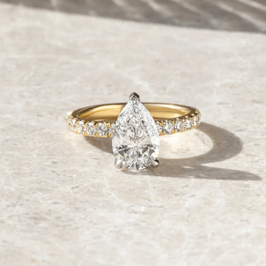 Round Halo, Pave & Split Shank Engagement Ring – 1.93 CT Lab Grown Diamond