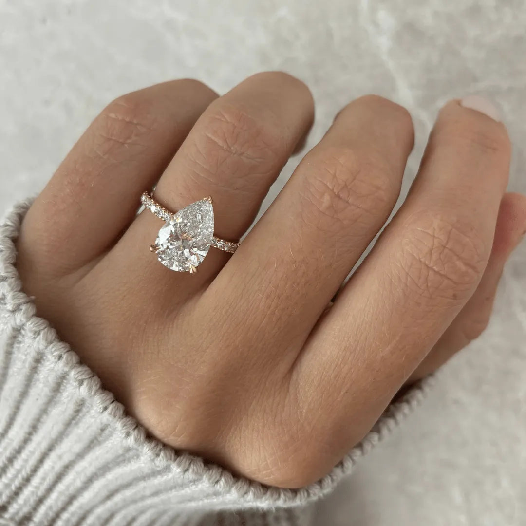 Round Halo, Pave & Split Shank Engagement Ring – 1.93 CT Lab Grown Diamond