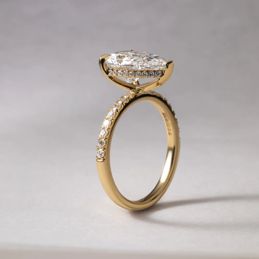 Round Halo, Pave & Split Shank Engagement Ring – 1.93 CT Lab Grown Diamond