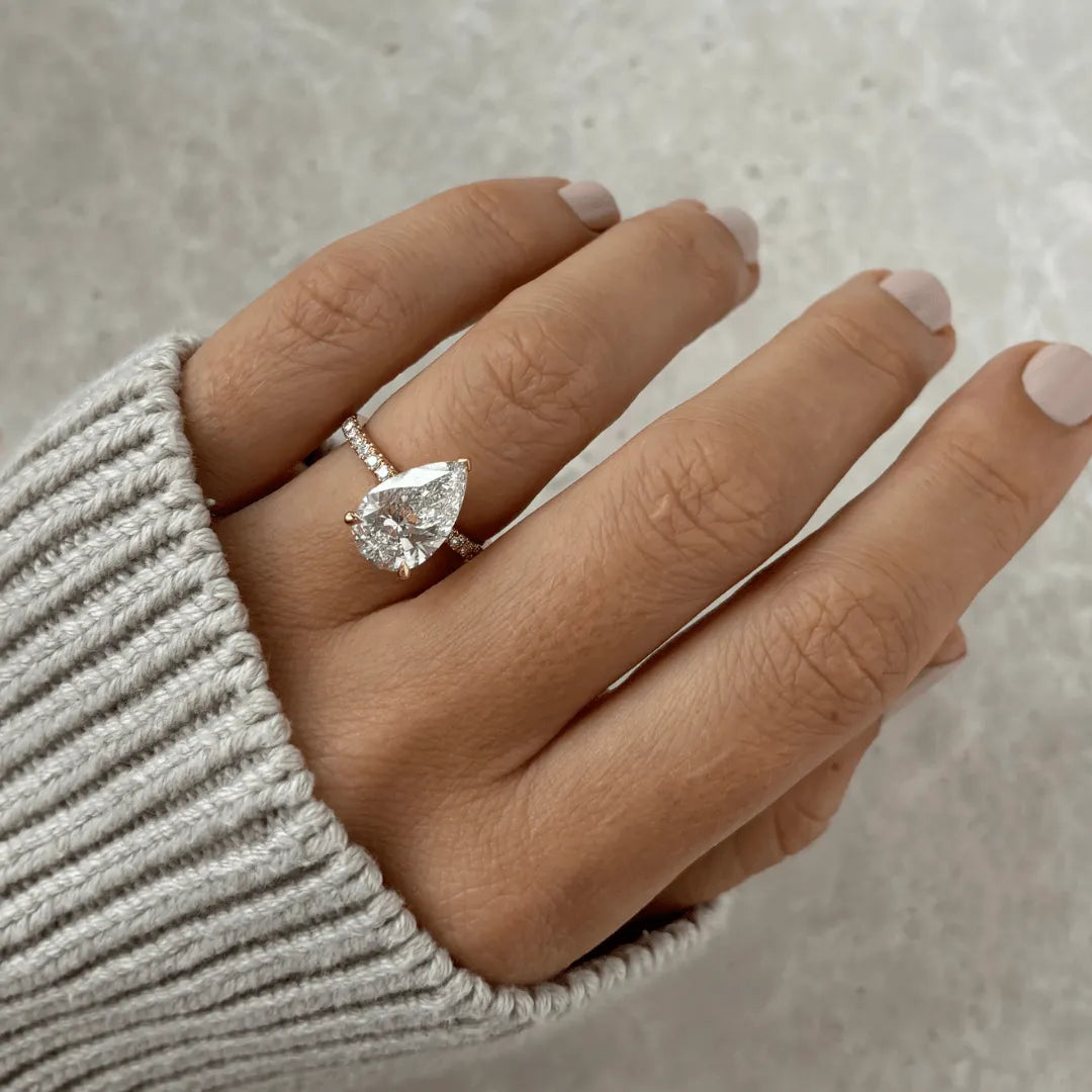 Round Halo, Pave & Split Shank Engagement Ring – 1.93 CT Lab Grown Diamond